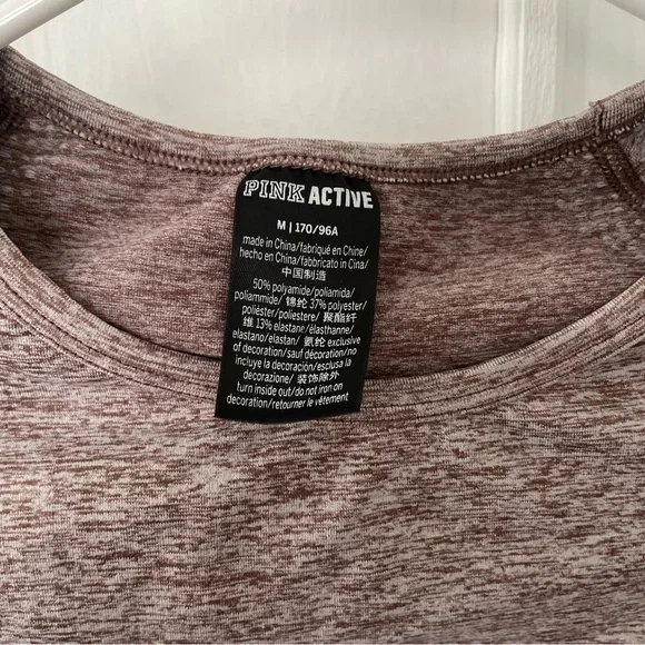 PINK Victoria's Secret Heathered Mauve Crop Top - Picture 3 of 5